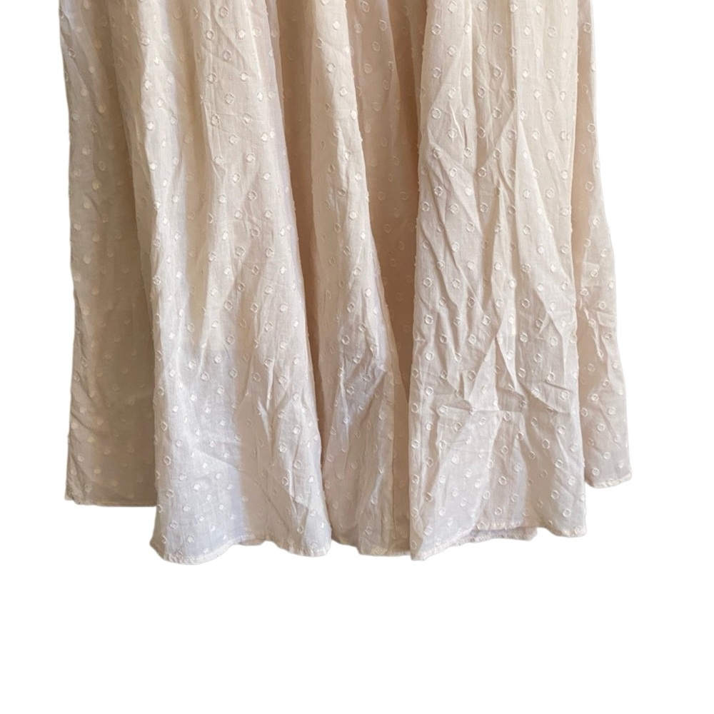 R. Vivimos 100% Cotton Empire Waist Cream Swiss Dot Midi Dress. Size Medium - Picture 8 of 11